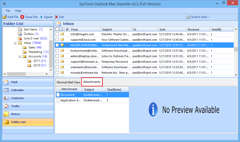 view attachments