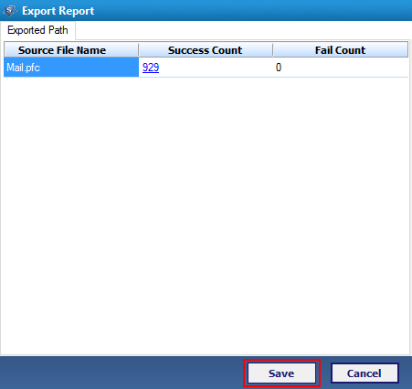 Completion of Export Process